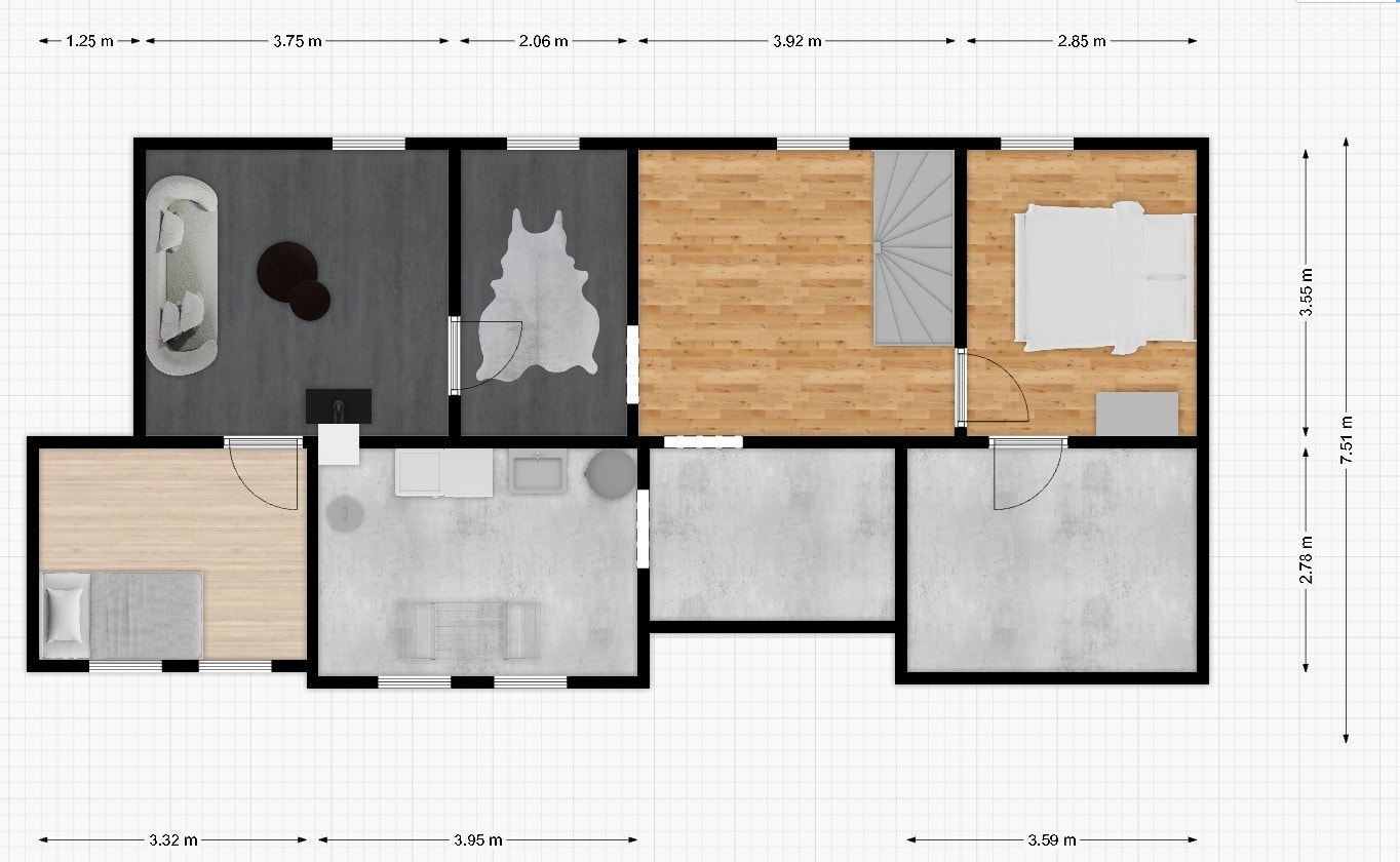 2D plantegning av underetasjen. Galleribilde
