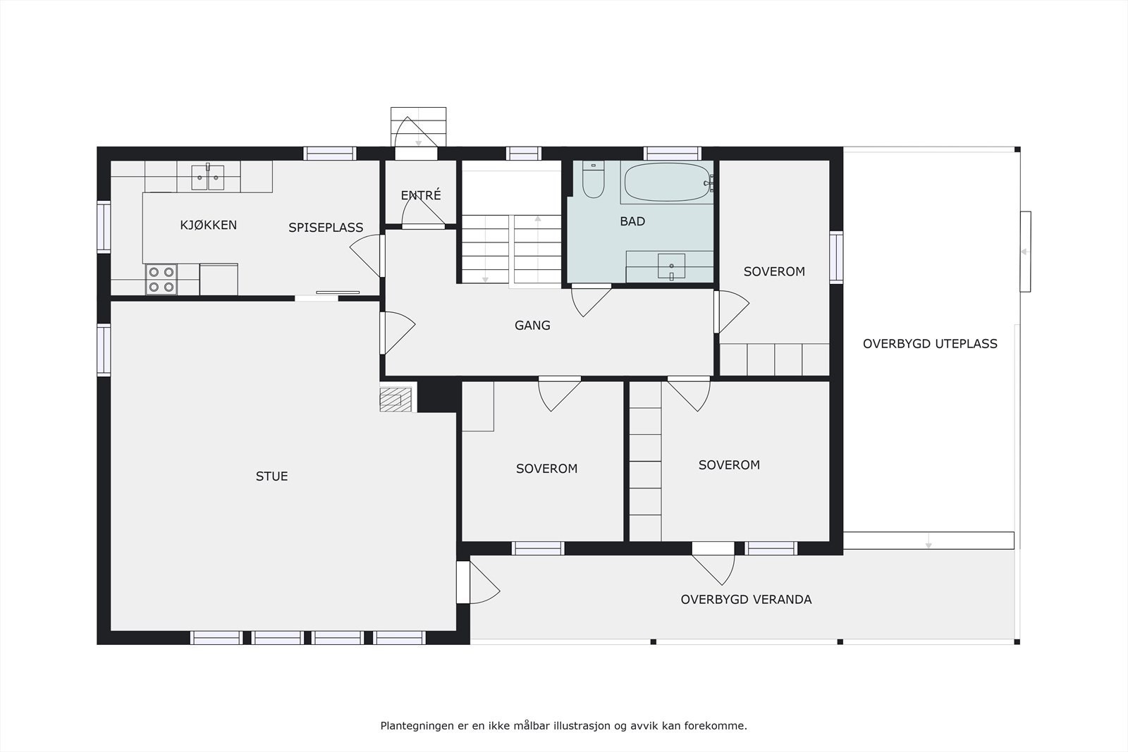 Plantegning 1. etasje Galleribilde