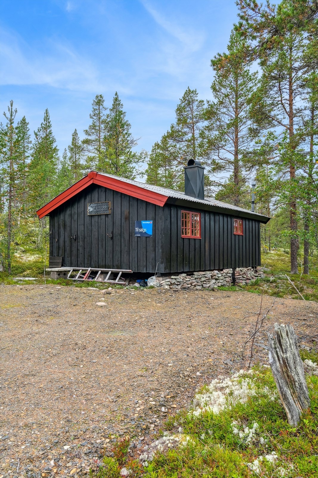 Det er bilveg helt frem til hytta. Galleribilde