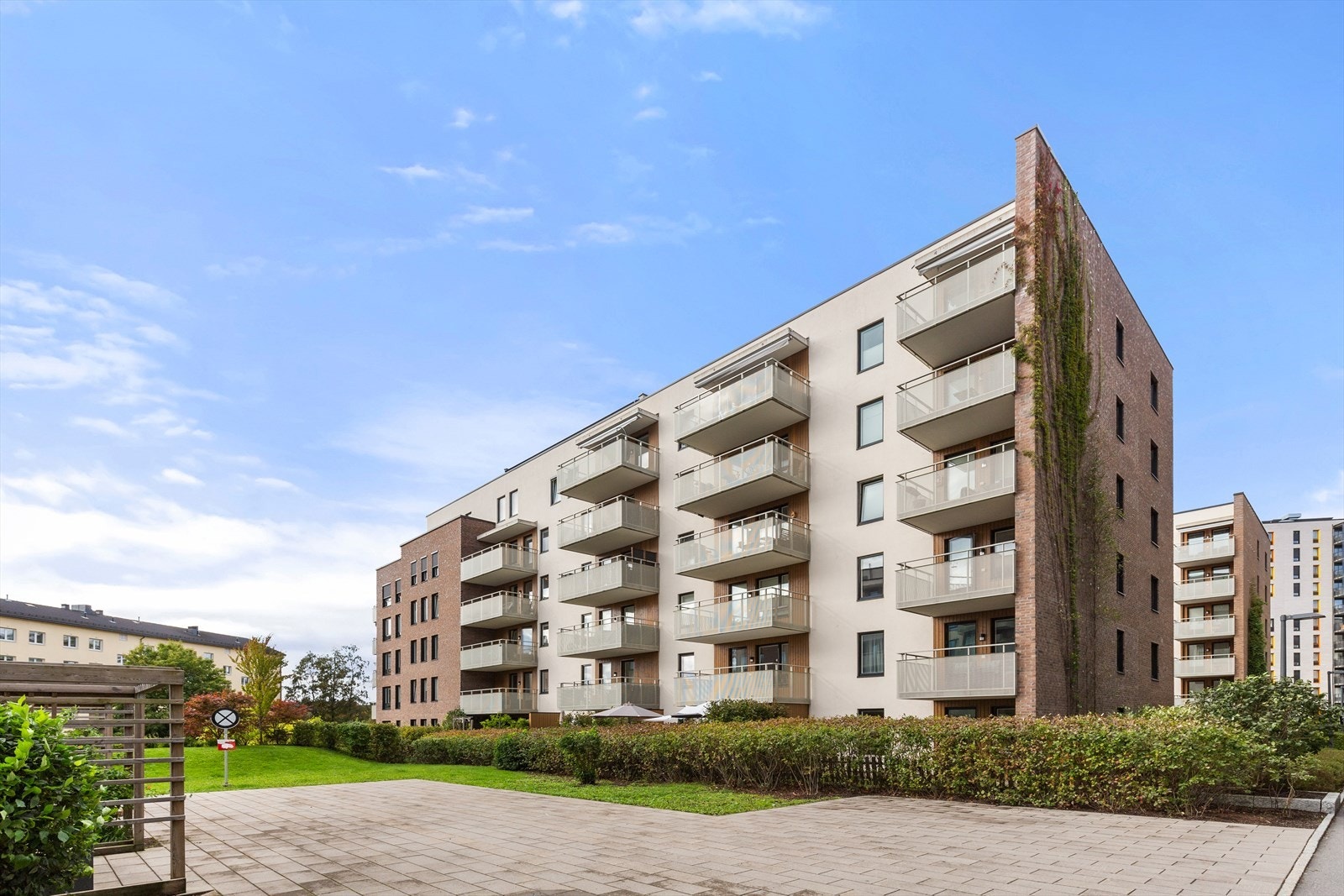 Fasaden til Hans Nordahls gate 80-82 - Nyere bygg fra 2015. Galleribilde