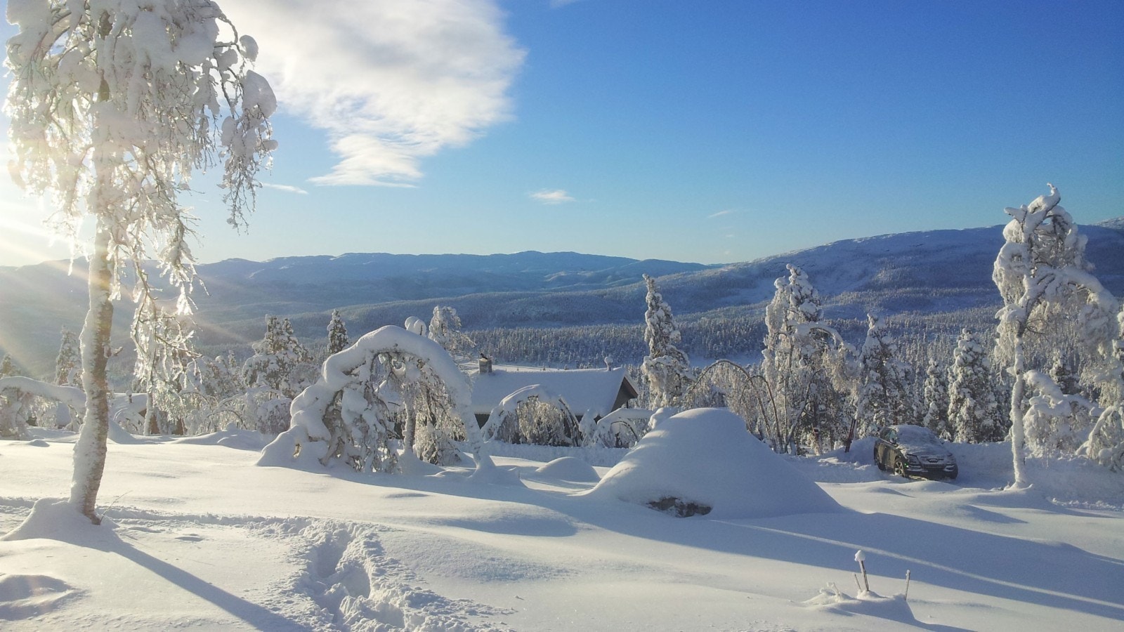 Utsikt mot Høgevarde og Gråfjell fra Sørbølfjell hyttefelt Galleribilde