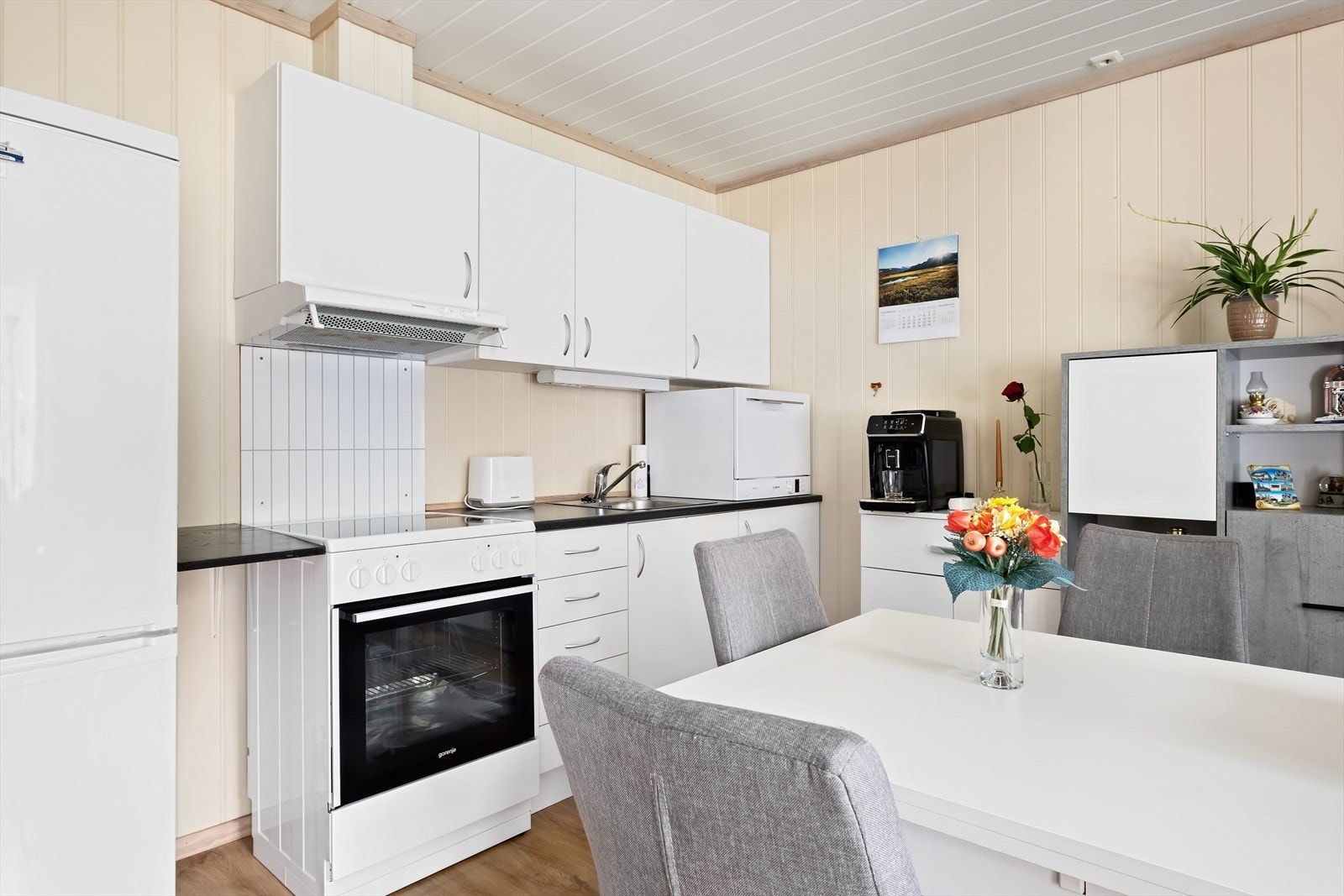 Kjøkken men enkel og nøytral kjøkkeninnreiing. Galleribilde