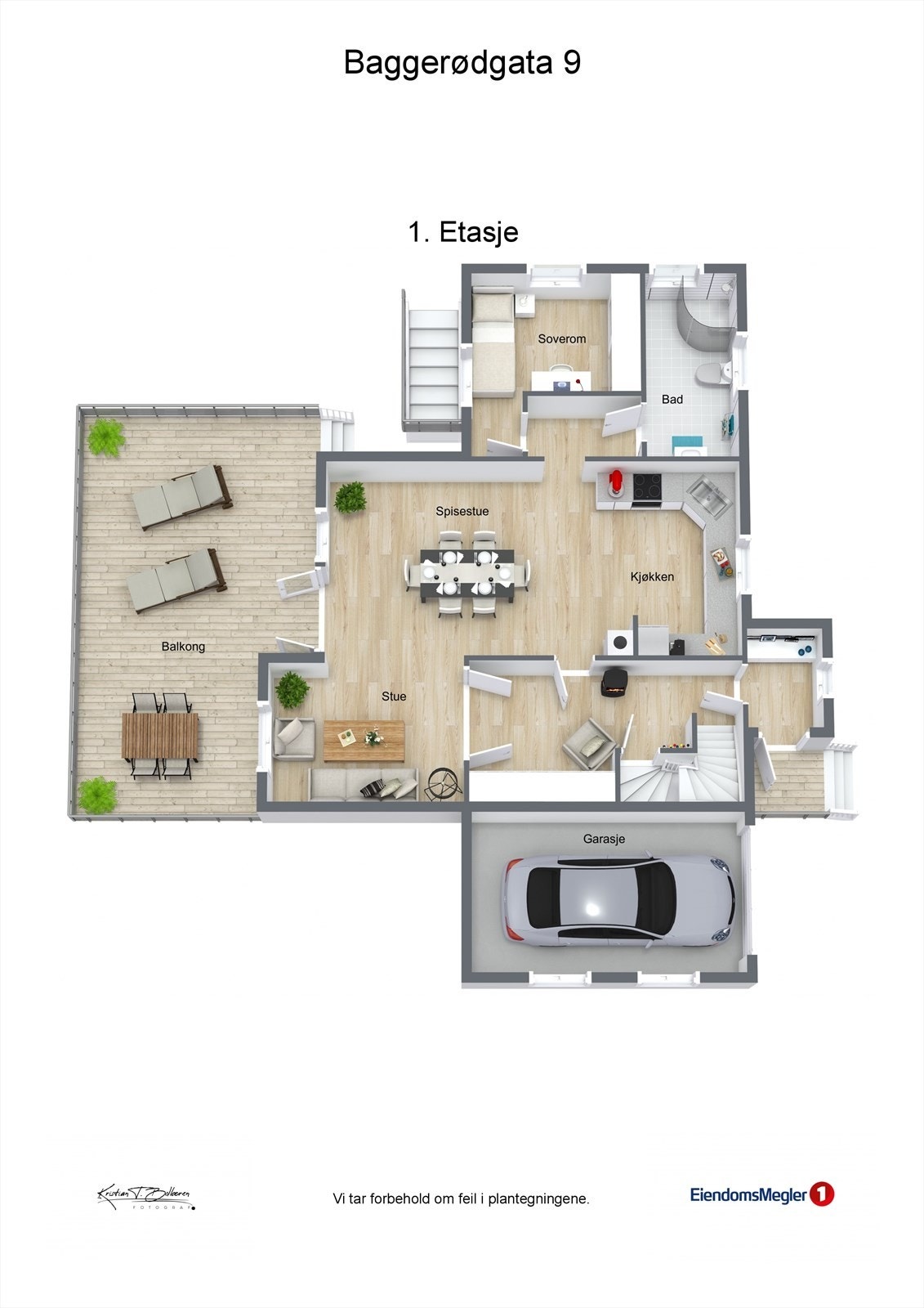 Plantegning 1. etasje Baggerødgata 9. Galleribilde