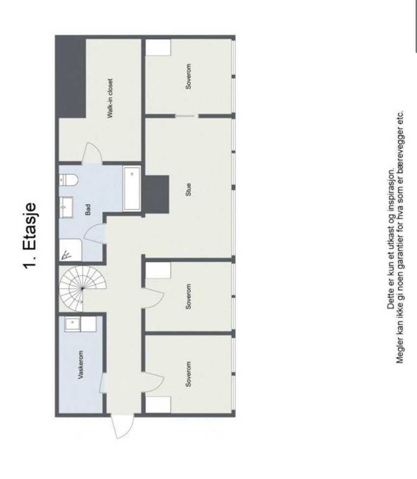 Planskisse 1 etasje - Ingierstrandveien 18 A. Galleribilde