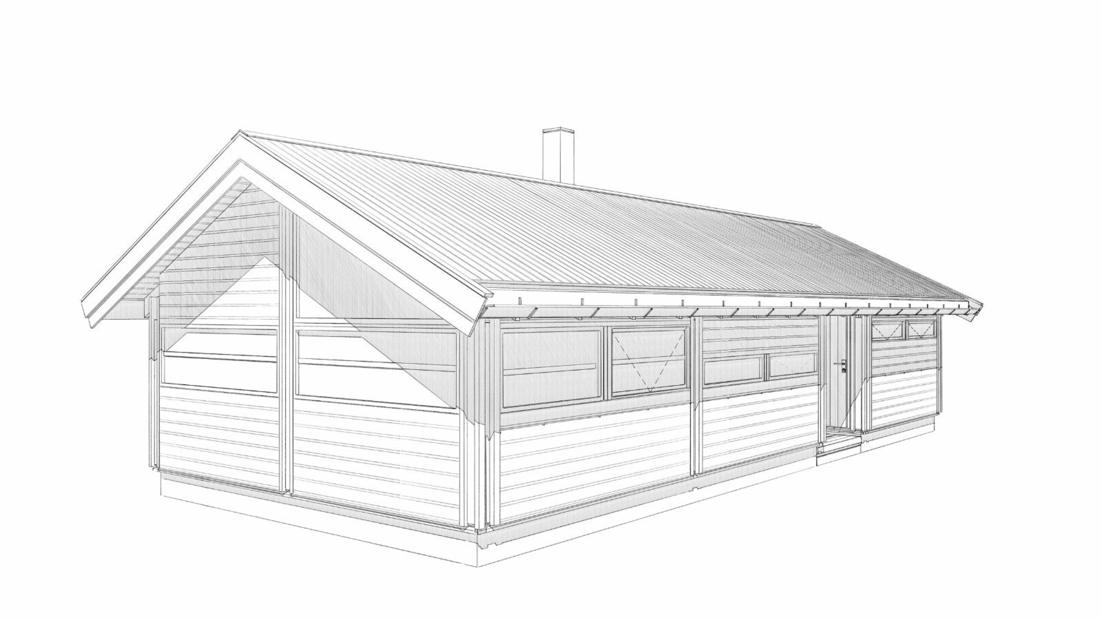 Perspektivtegning av Ålhytta C35, BYA 59m2 Galleribilde