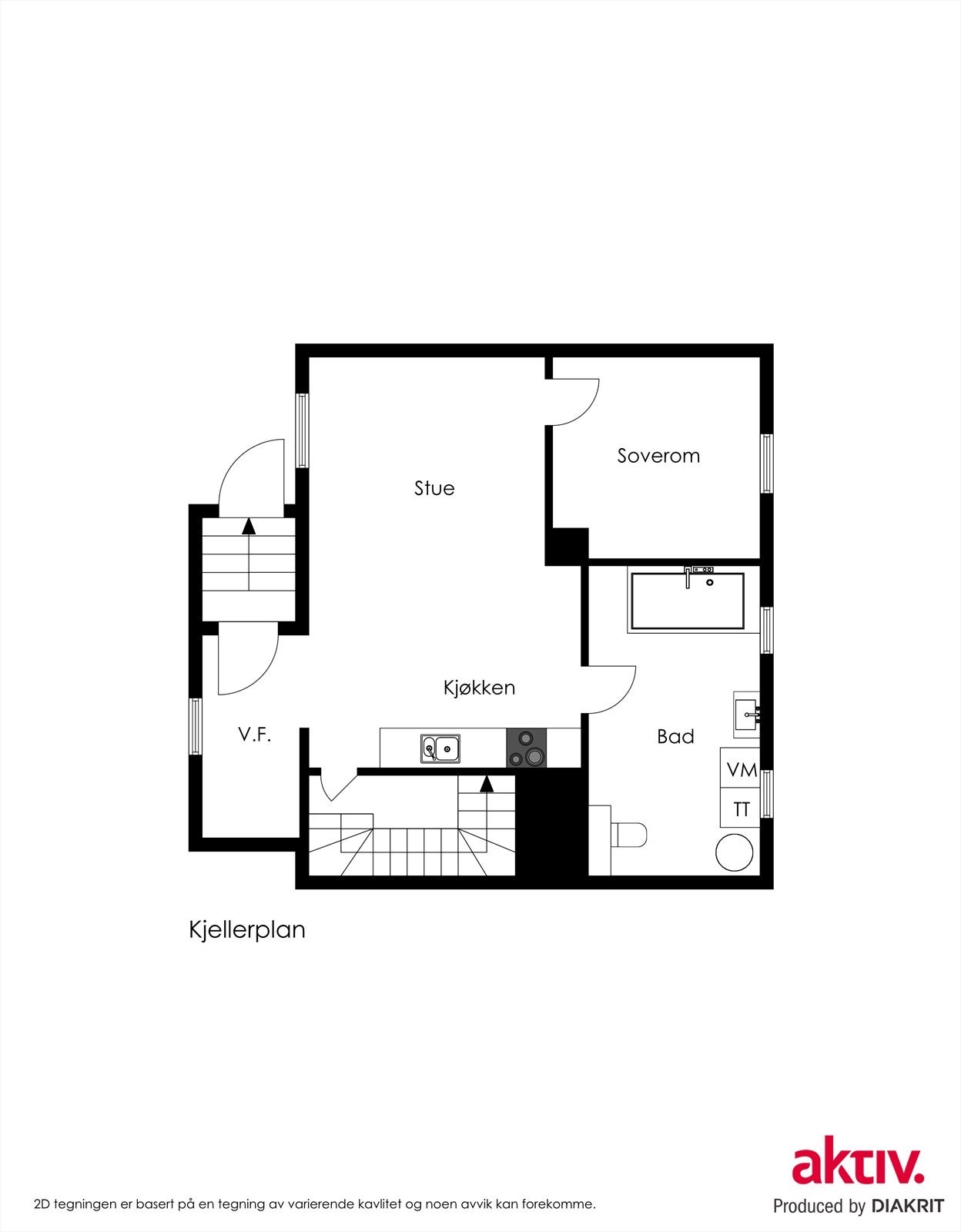 2d plantegning kjeller Galleribilde