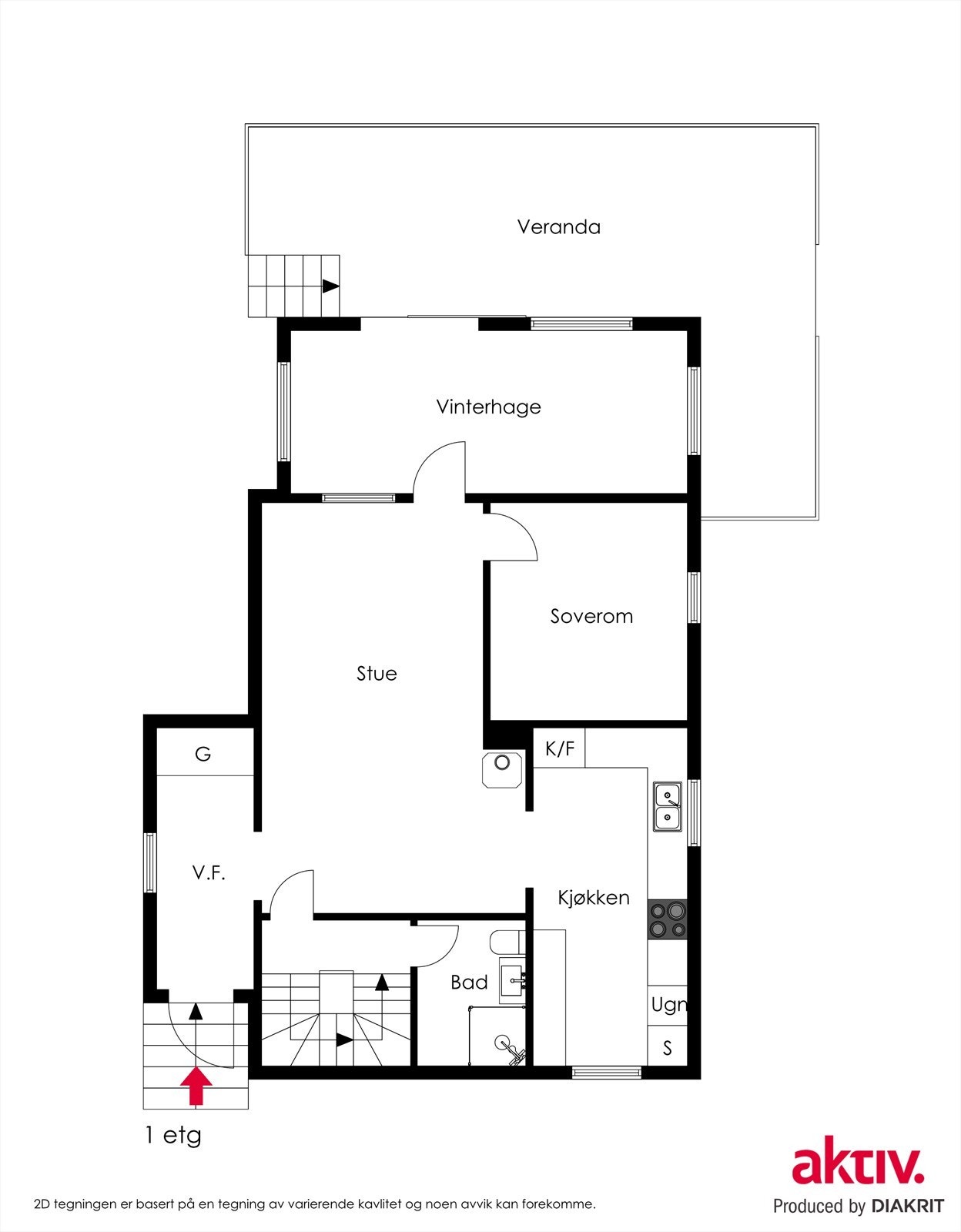 2d plantegning 1.etasje Galleribilde