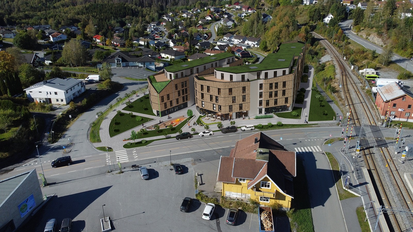 Illustrasjonsbilde av utearealer og fasade. Galleribilde