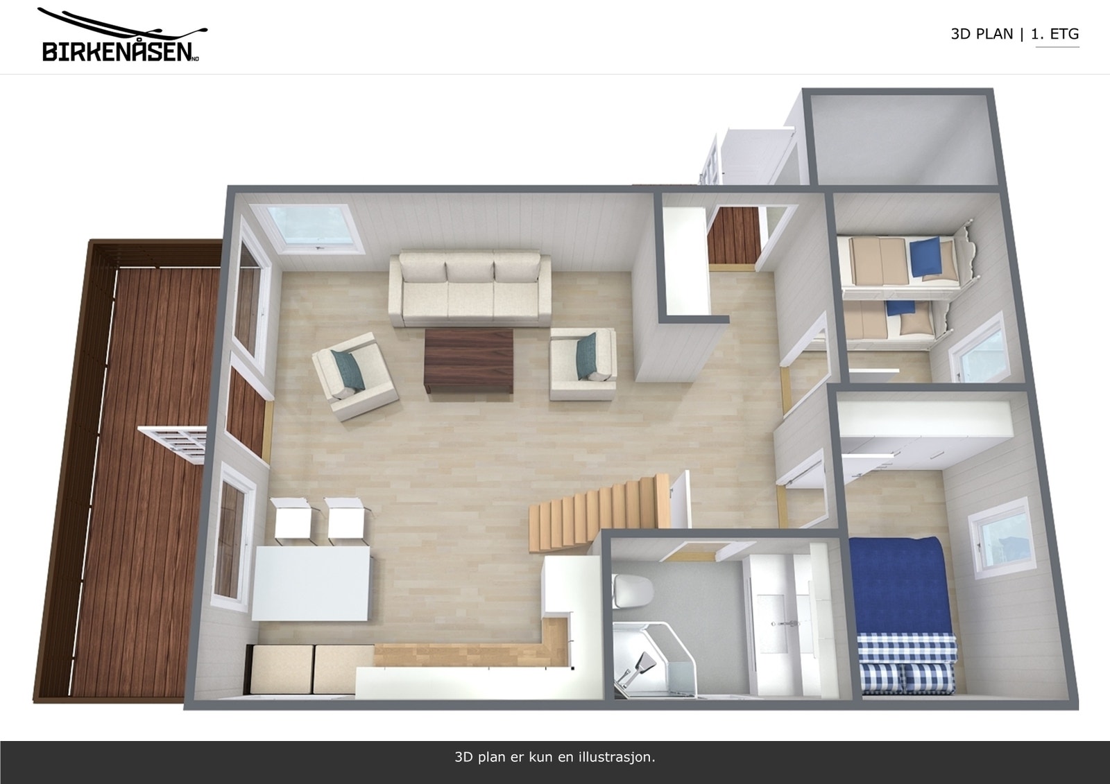 3D plan er kun en illustrasjon Galleribilde