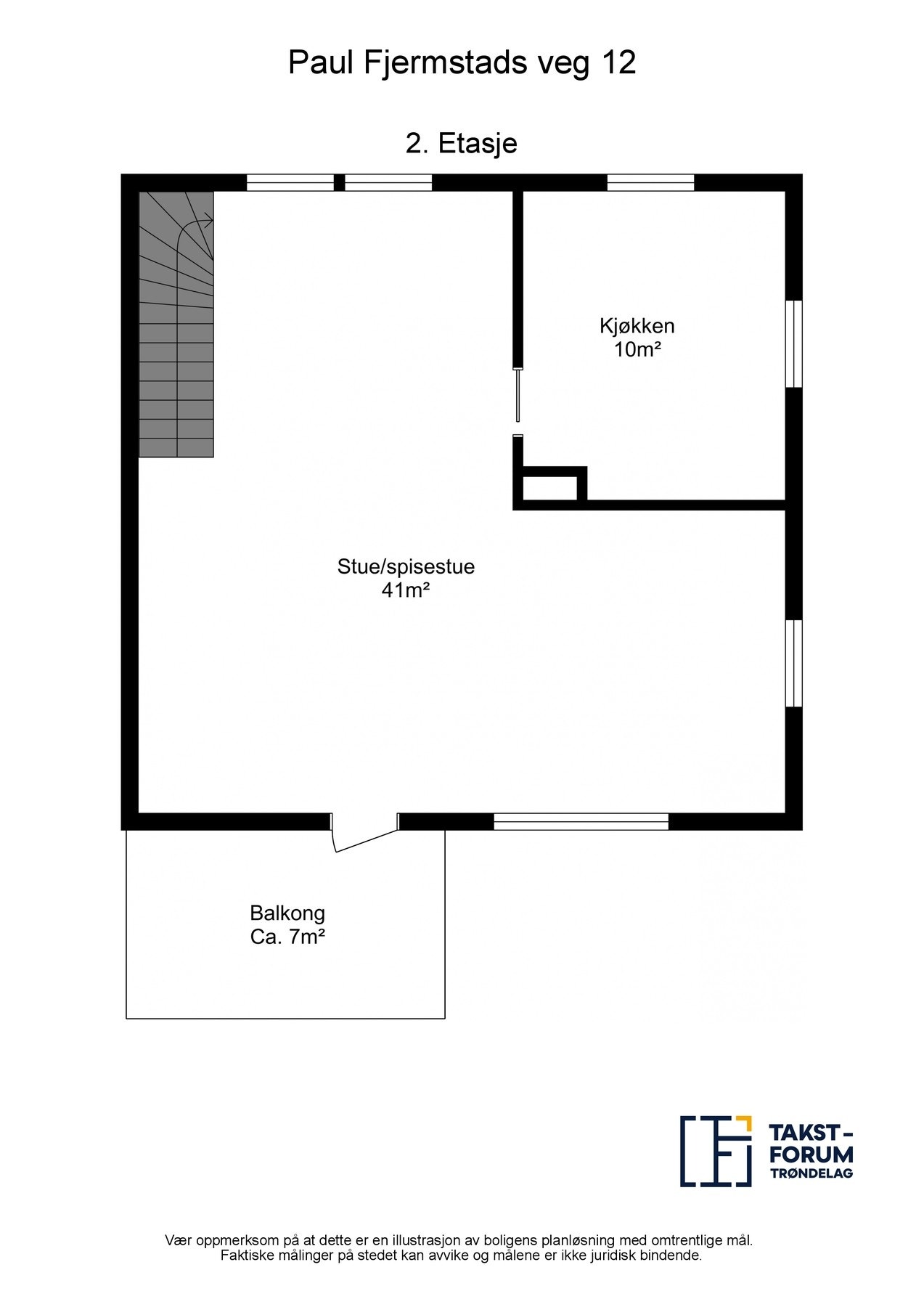 Planskisse 2.etg. med arealer. Galleribilde