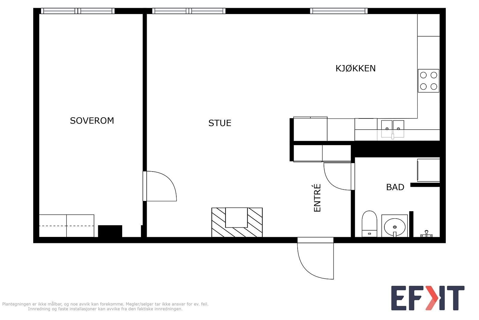 Effektiv, åpen og inkluderende planløsning. Galleribilde