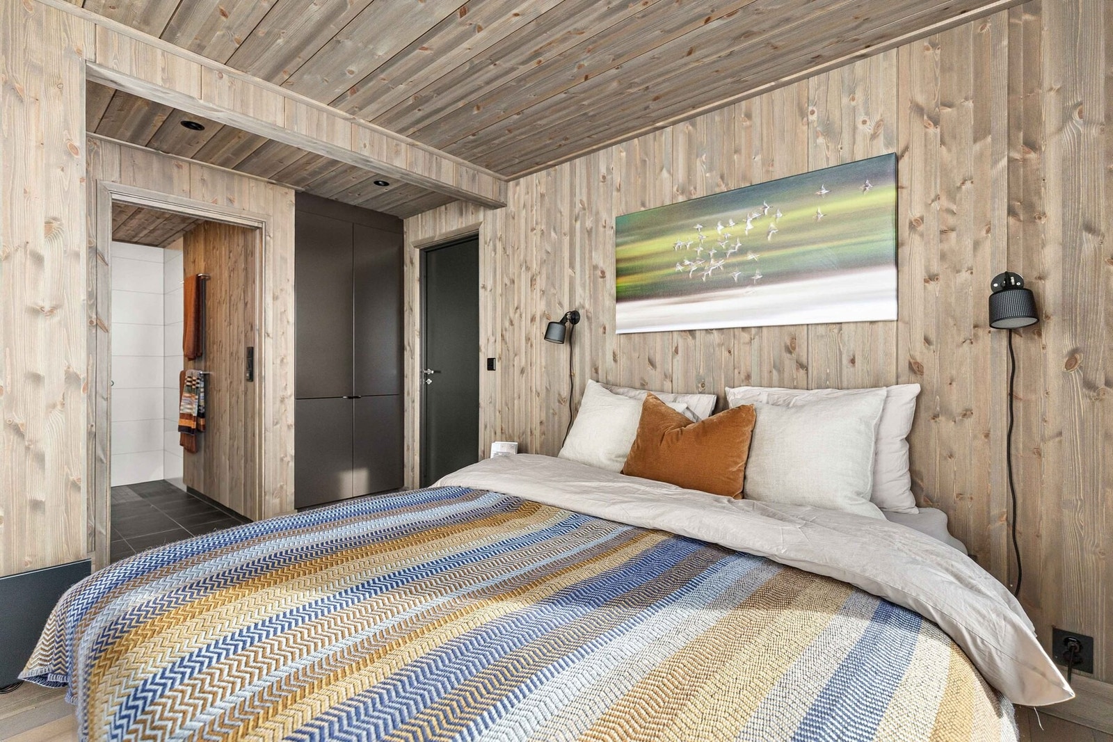 Foto fra ett av soverommene i vår visningshytte på feltet Galleribilde