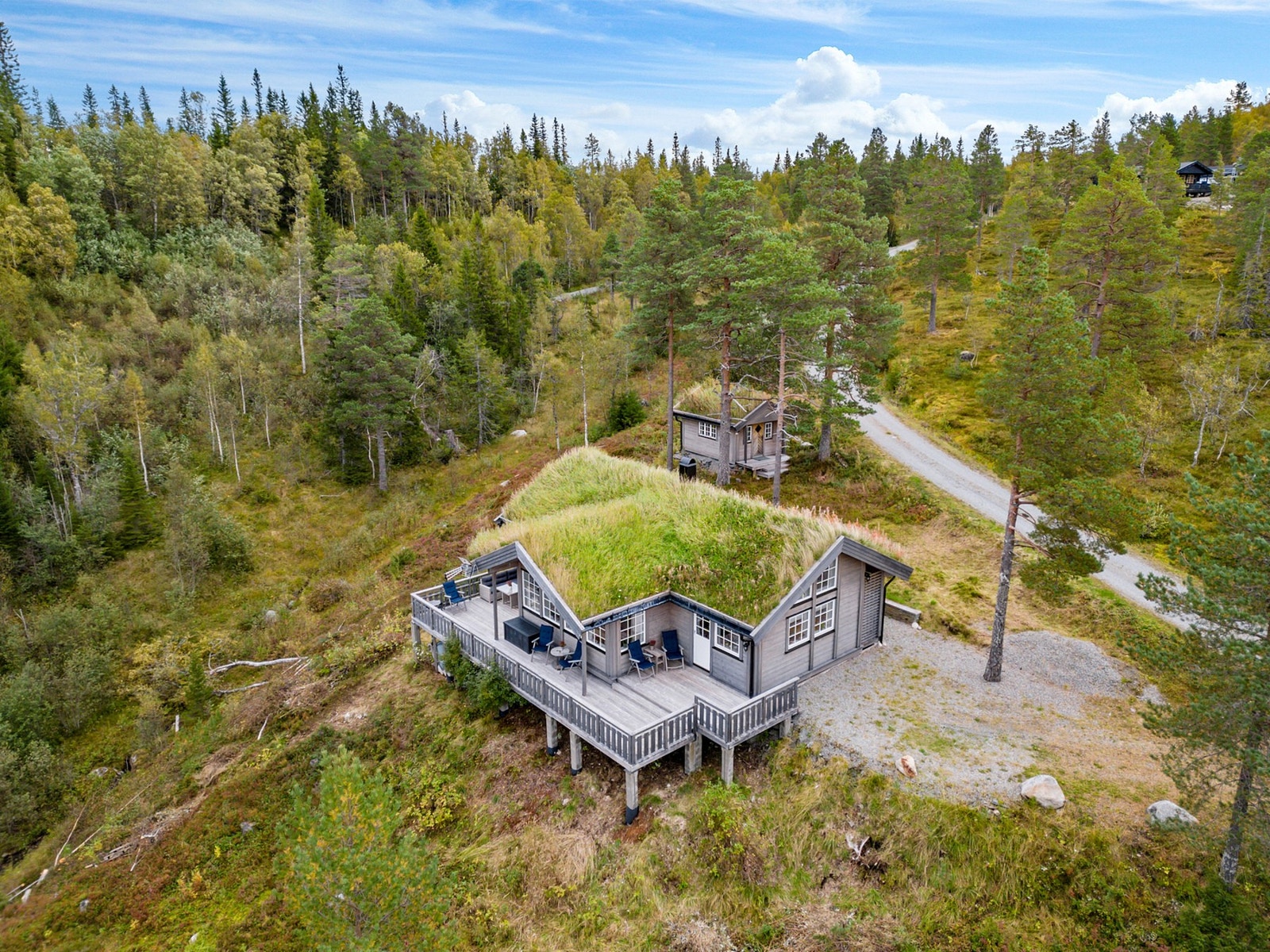 Rolig og godt etablert hyttenabolag i enden av Ytteråsvatnet (Fauskåsen). Galleribilde