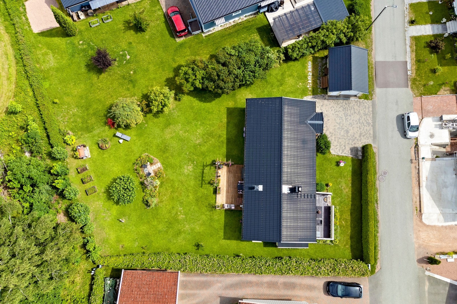 Fugleperspektiv av den flotte tomten Galleribilde