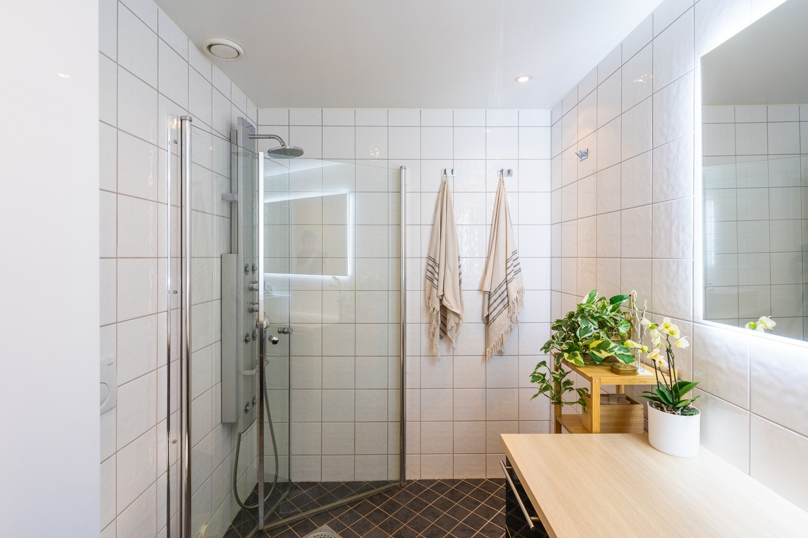 Innfellbare dusjdører i dusjsonen Galleribilde