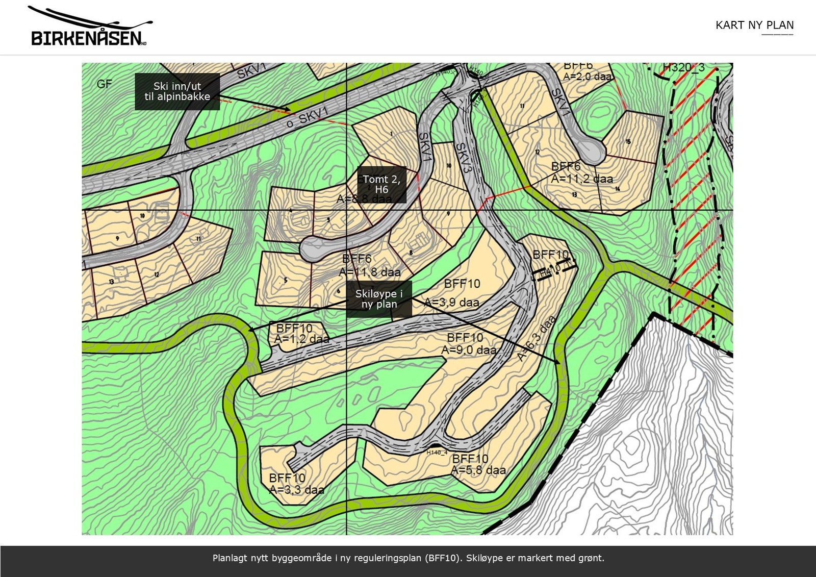 Ski inn/ut til alpinbakken rett ved tomten. Langrenn er også svært praktisk. Galleribilde
