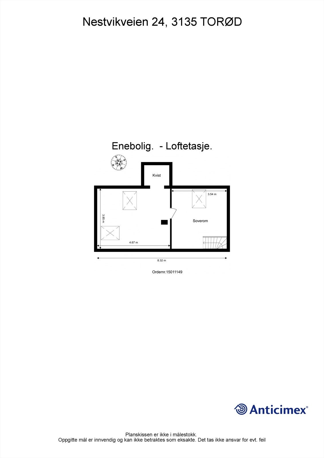 Plantegning loft. Galleribilde