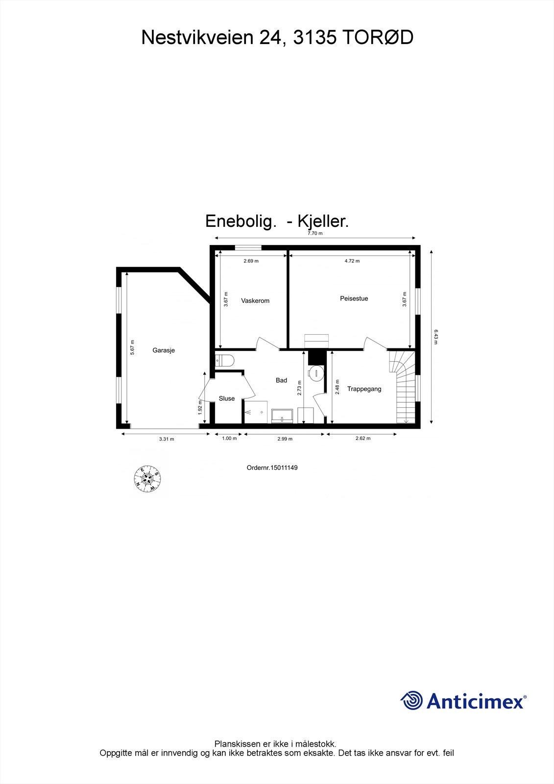 Plantegning kjeller. Galleribilde