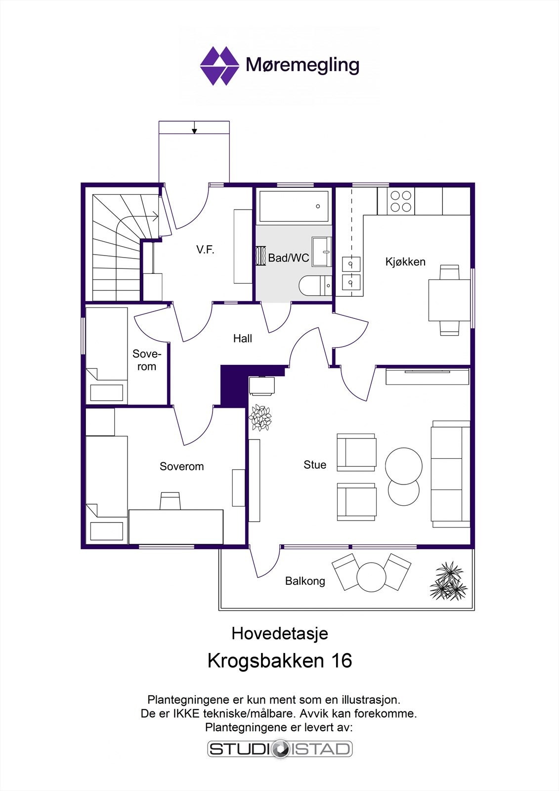 Plantegning - hovedetasje Galleribilde