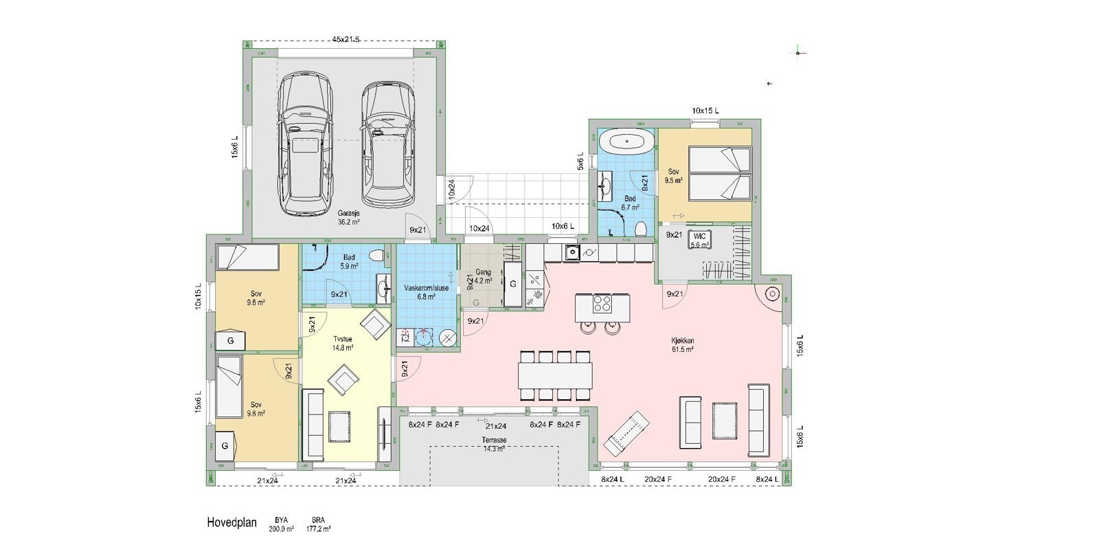 Plantegning av foreslått bolig Galleribilde