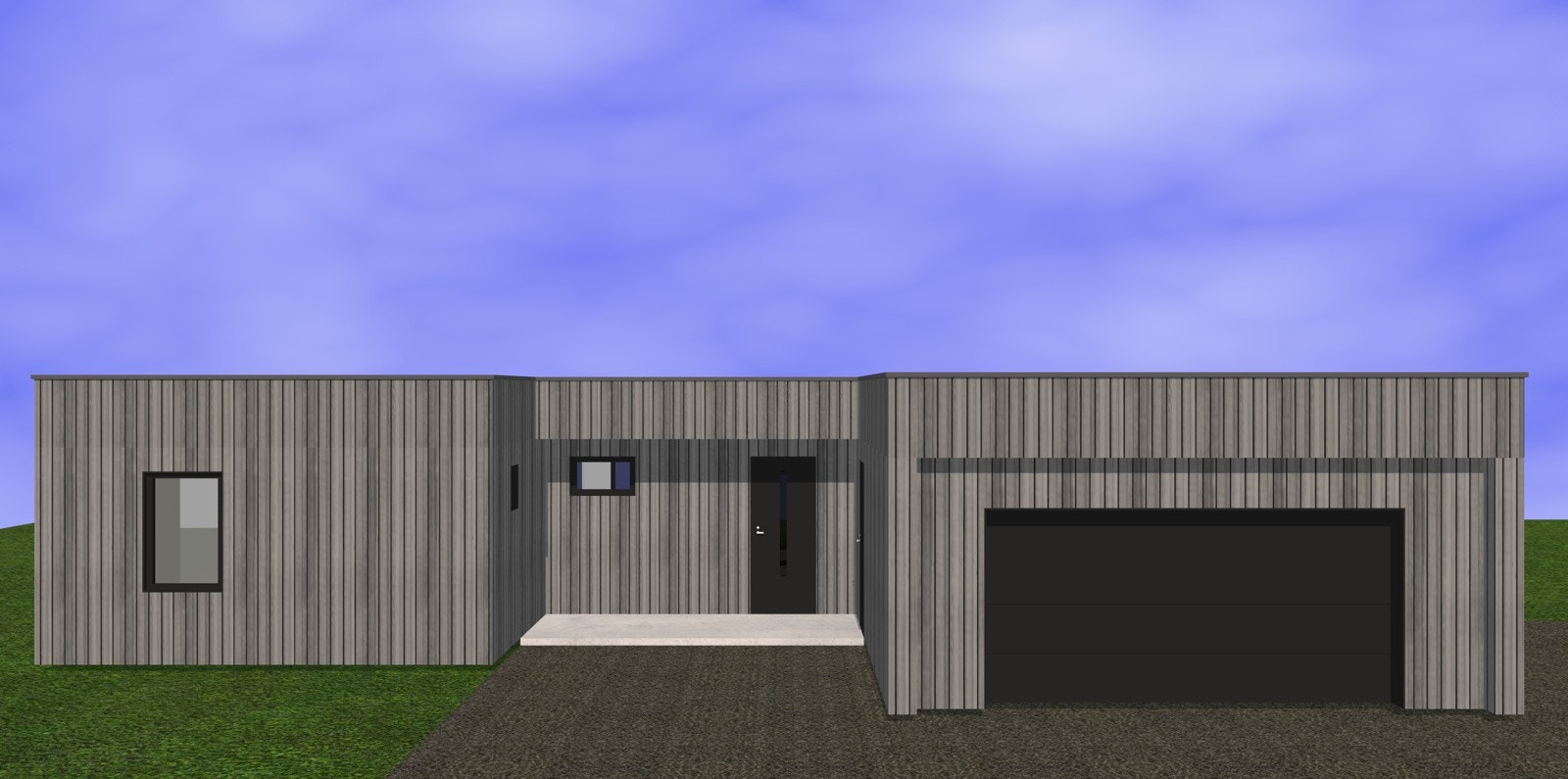 Fasade bakside av foreslått bolig Galleribilde