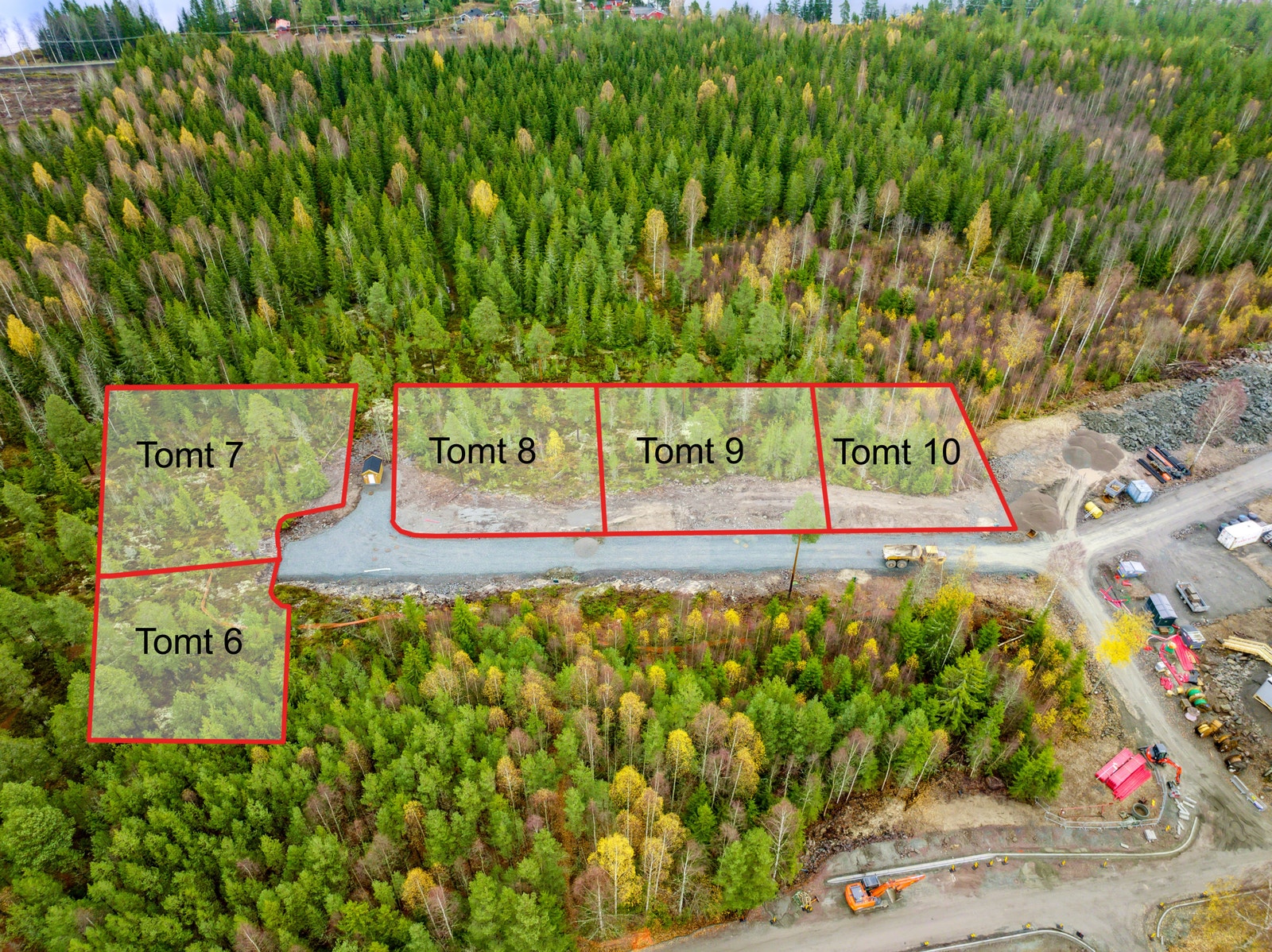 Boligtomter på Langerudberget. Tomt nr. 7 og 8 er solgt Galleribilde