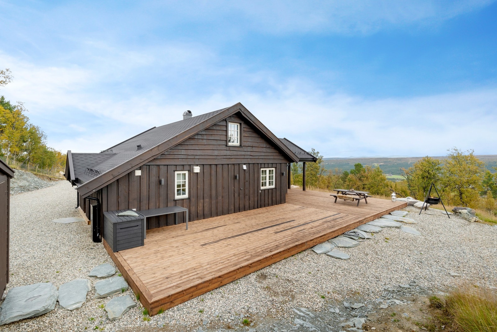 Fin utsikt over feltet og gode solforhold. Galleribilde