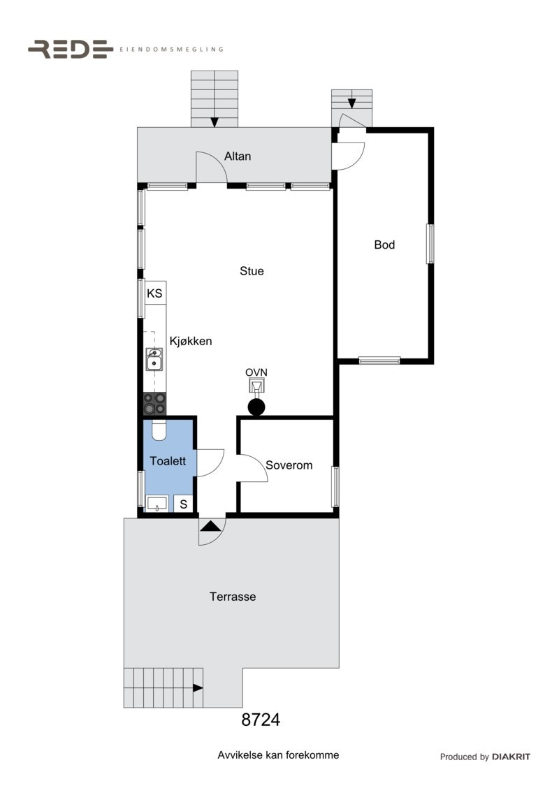 2D planillustrasjon av 1.etasje hovedplan Galleribilde