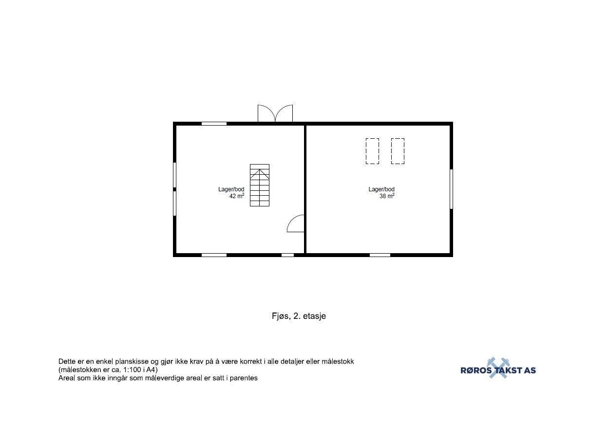 Planskisse - Fjøs, 2. etasje Galleribilde