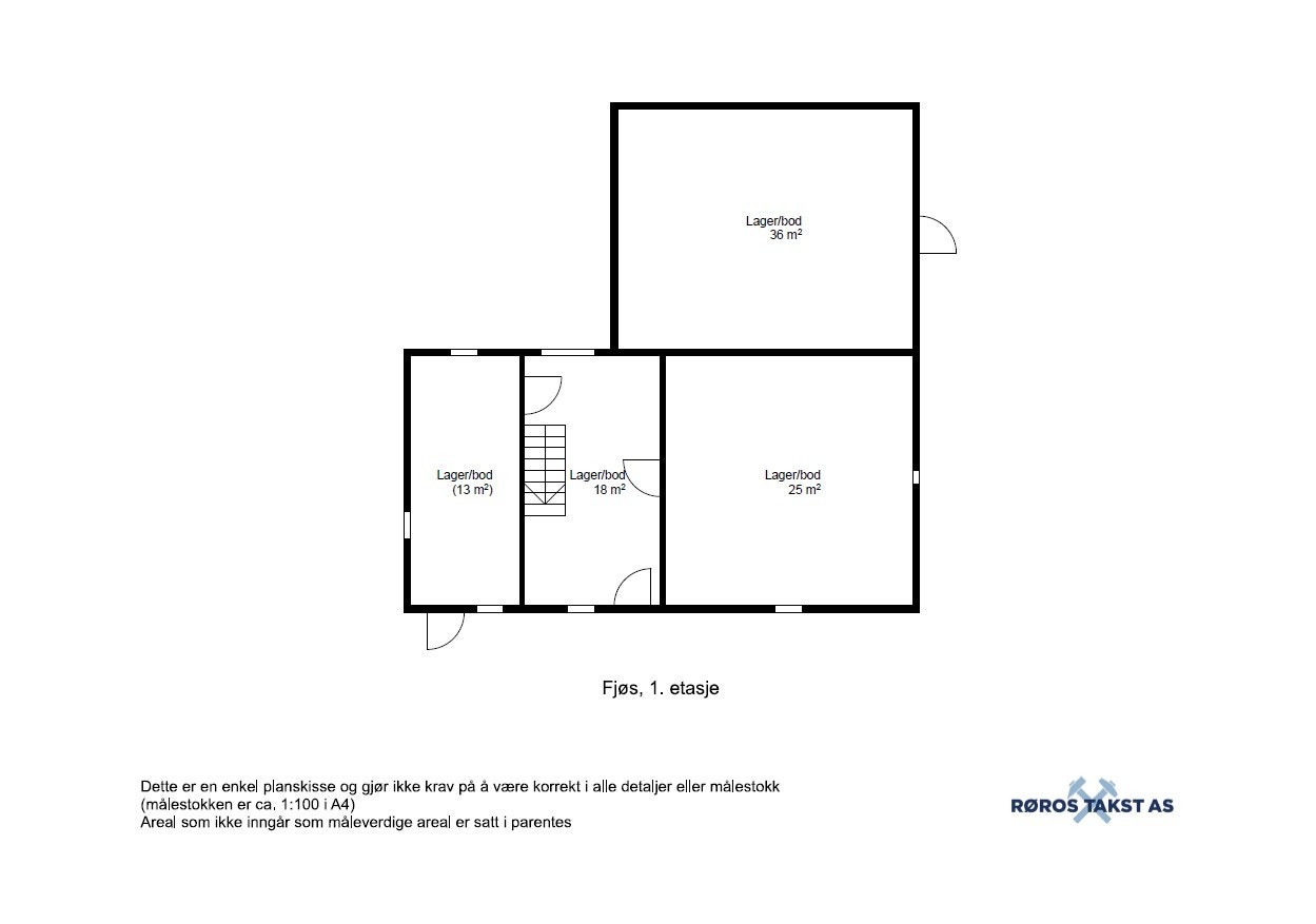 Planskisse - Fjøs, 1. etasje Galleribilde
