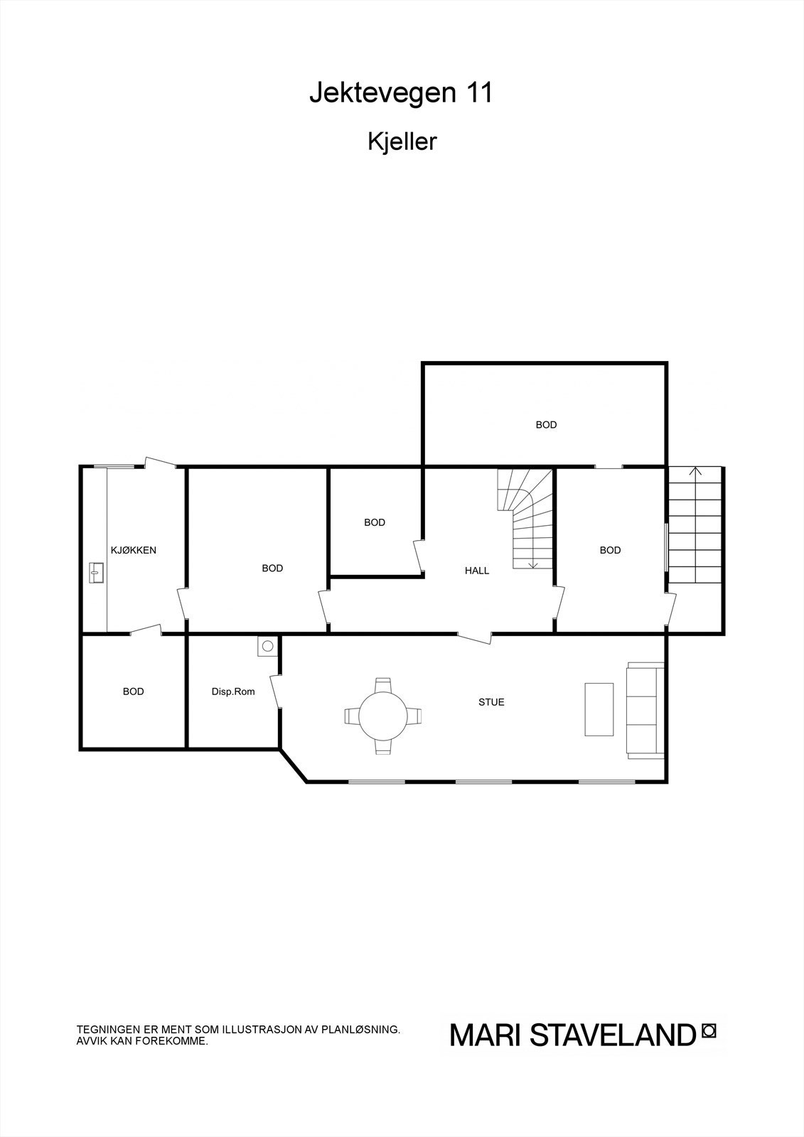 Floorplan letterhead - Jektevegen 11 - Kjeller - 2D Floor Plan Galleribilde
