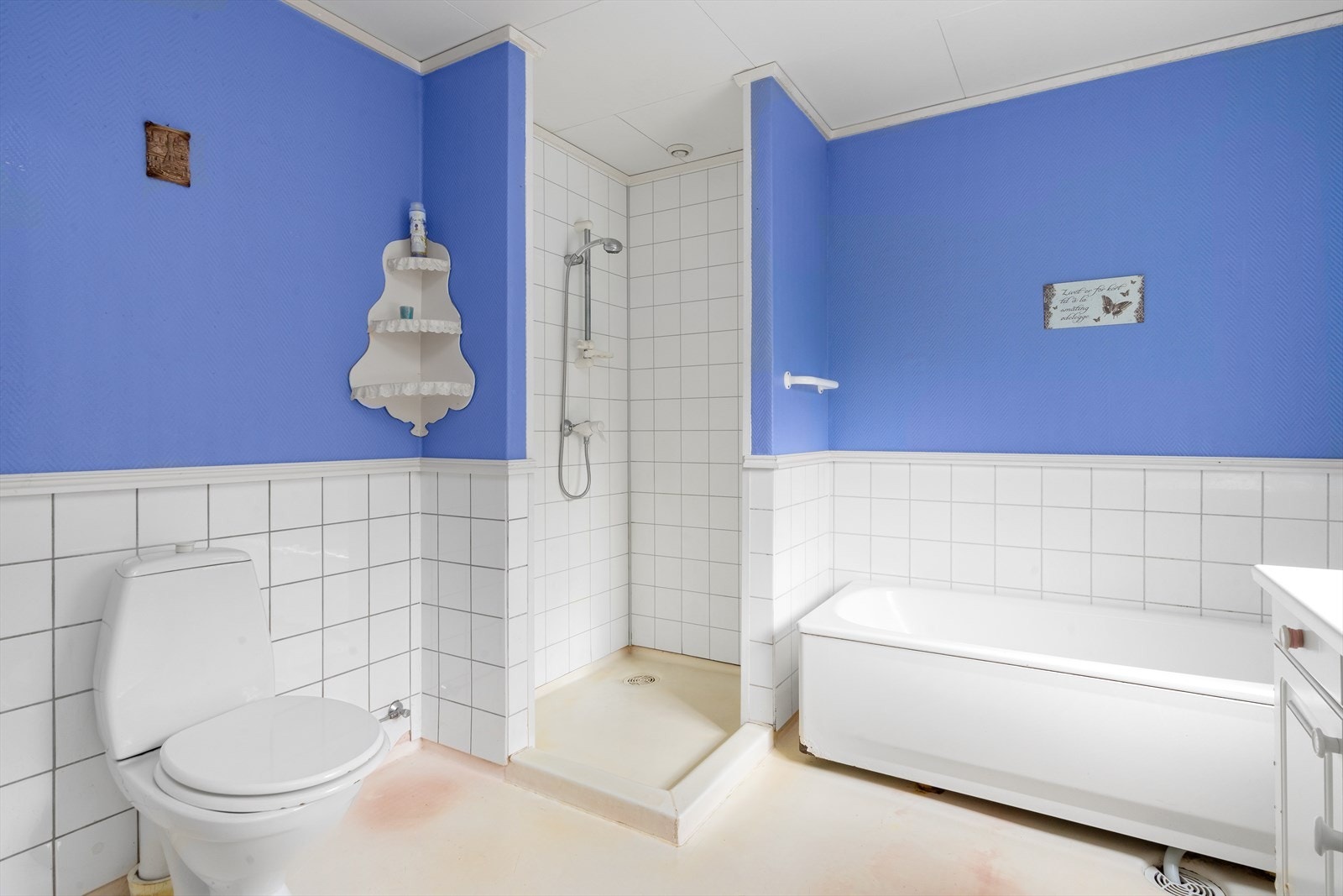 Stort bad med dusj og badekar Galleribilde