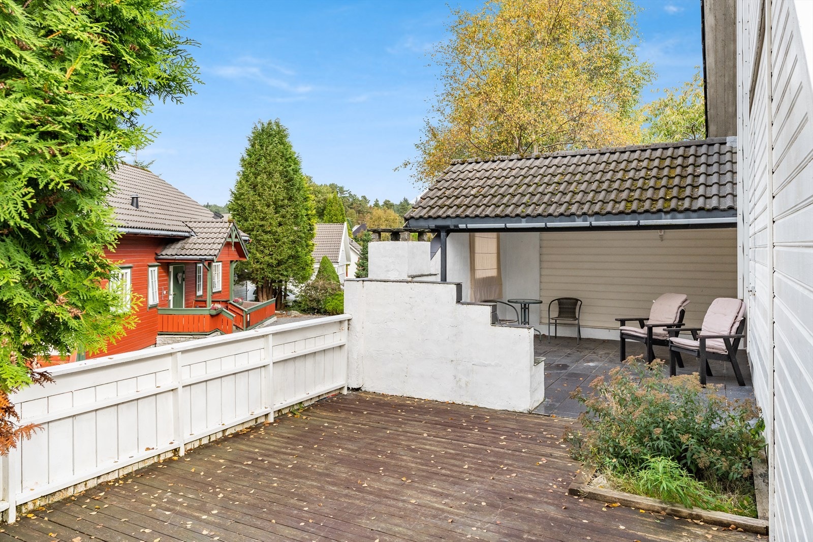 Deler av terrassen er overbygd Galleribilde