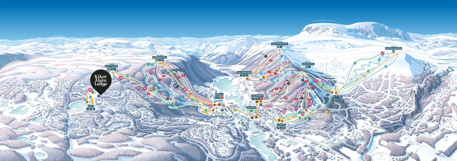 Prosjektet markert på skikartet. Galleribilde