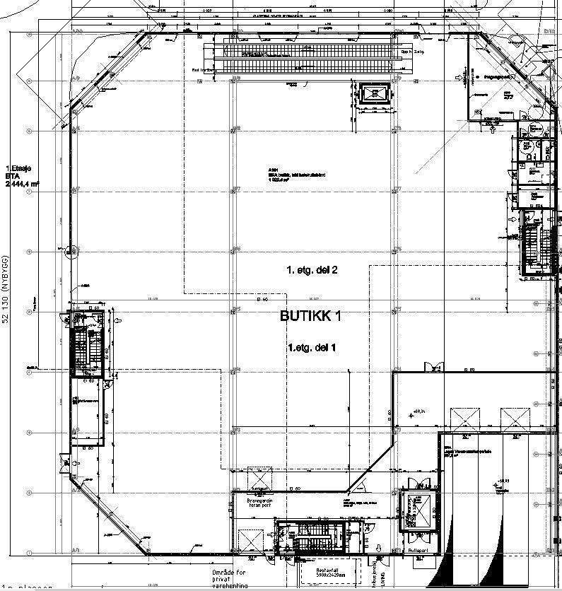 Skisse over lokalet Galleribilde