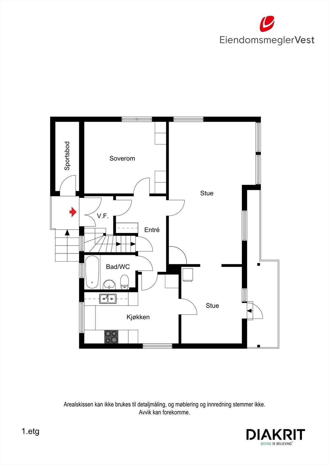 Plantegning 1. etg. Galleribilde