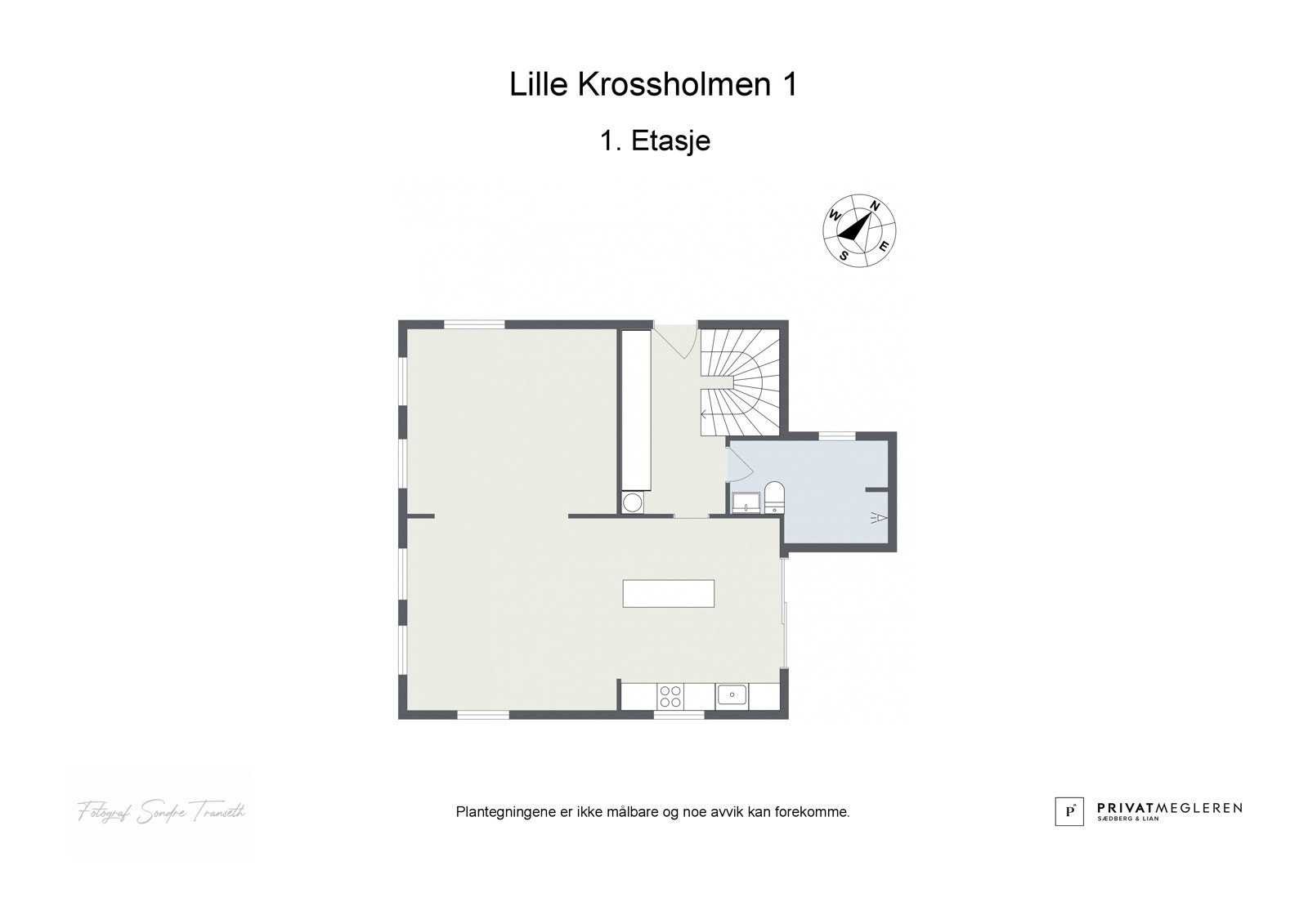 Plantegning fra fotograf for 1. etg Galleribilde