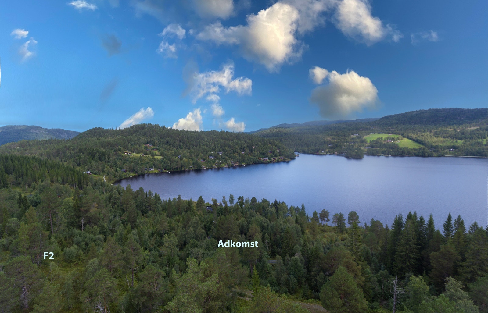 Alle tomtene har god utsikt over Frilsjøen Galleribilde