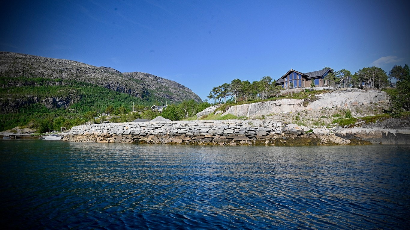 Området hvor sjøhusene skal plasseres Galleribilde