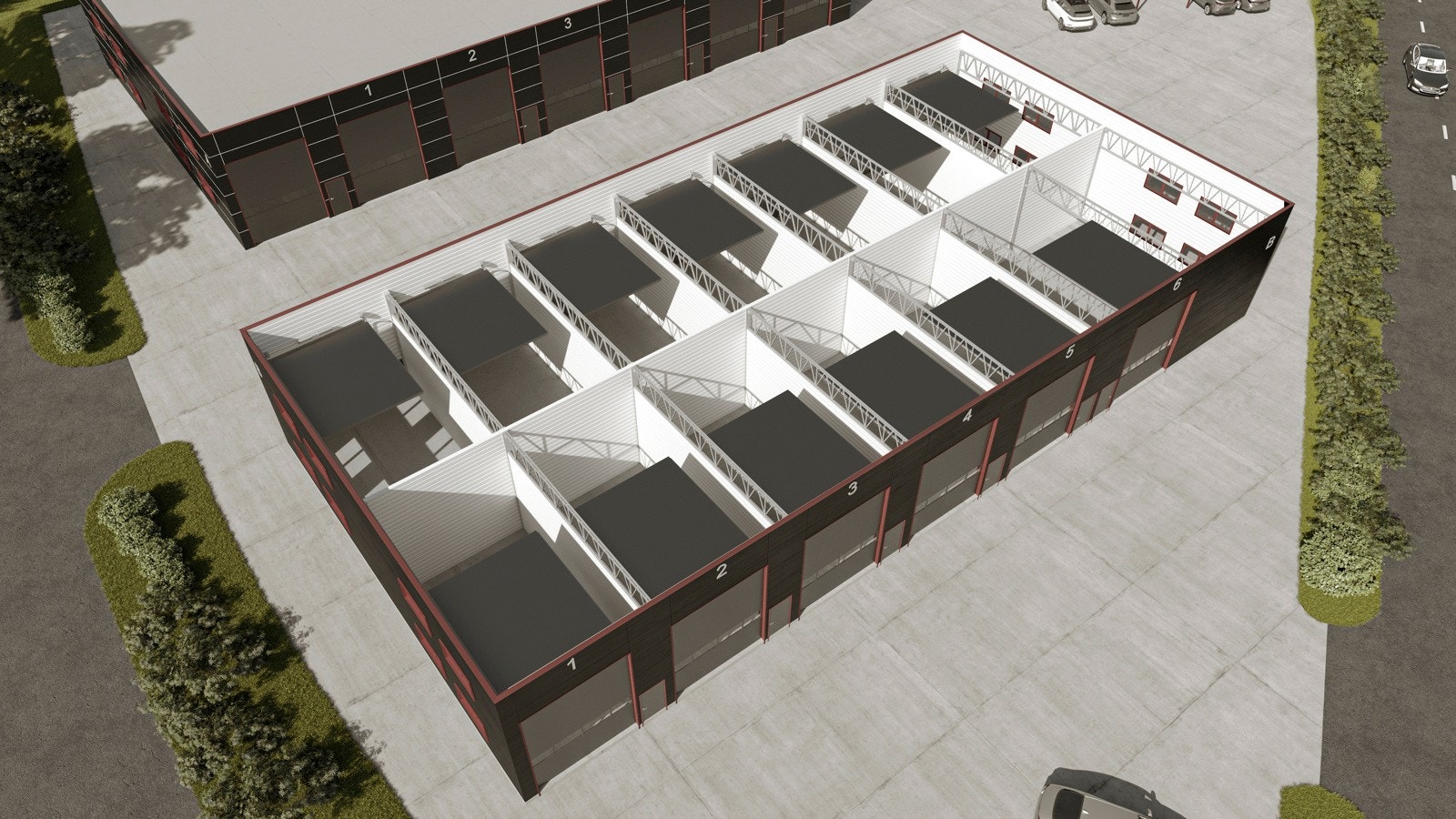 Bygg 2; 58-119m2 sett ovenfra, husk du kan slå sammen flere seksjoner Galleribilde