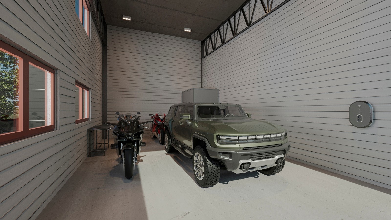 Illustrasjon av 58m2 seksjon som viser mulig bruk, mål ca 5,7x10m, du kan innrede seksjonen med bad og toalett Galleribilde