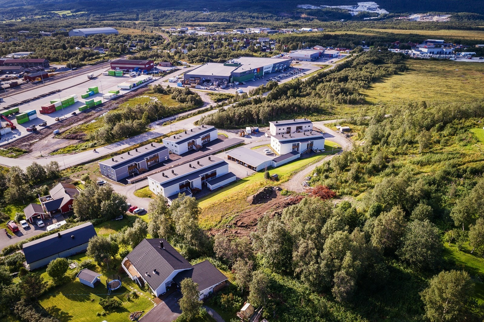 Området. Prosjektet blir oppført i Gaphaugens høyste punkt med fin utsikt og lange soldager. Bilde fra 2018 Galleribilde