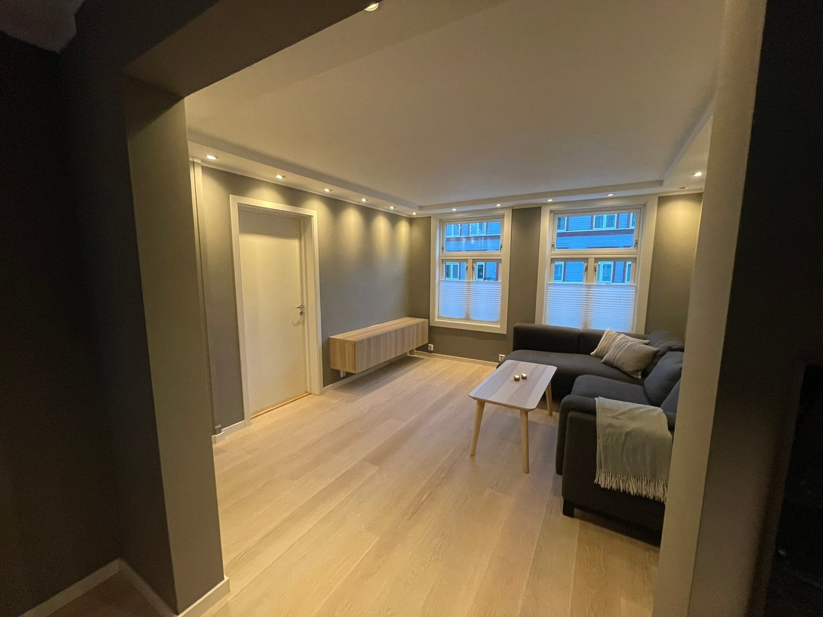 Koselig stue med downlights Galleribilde