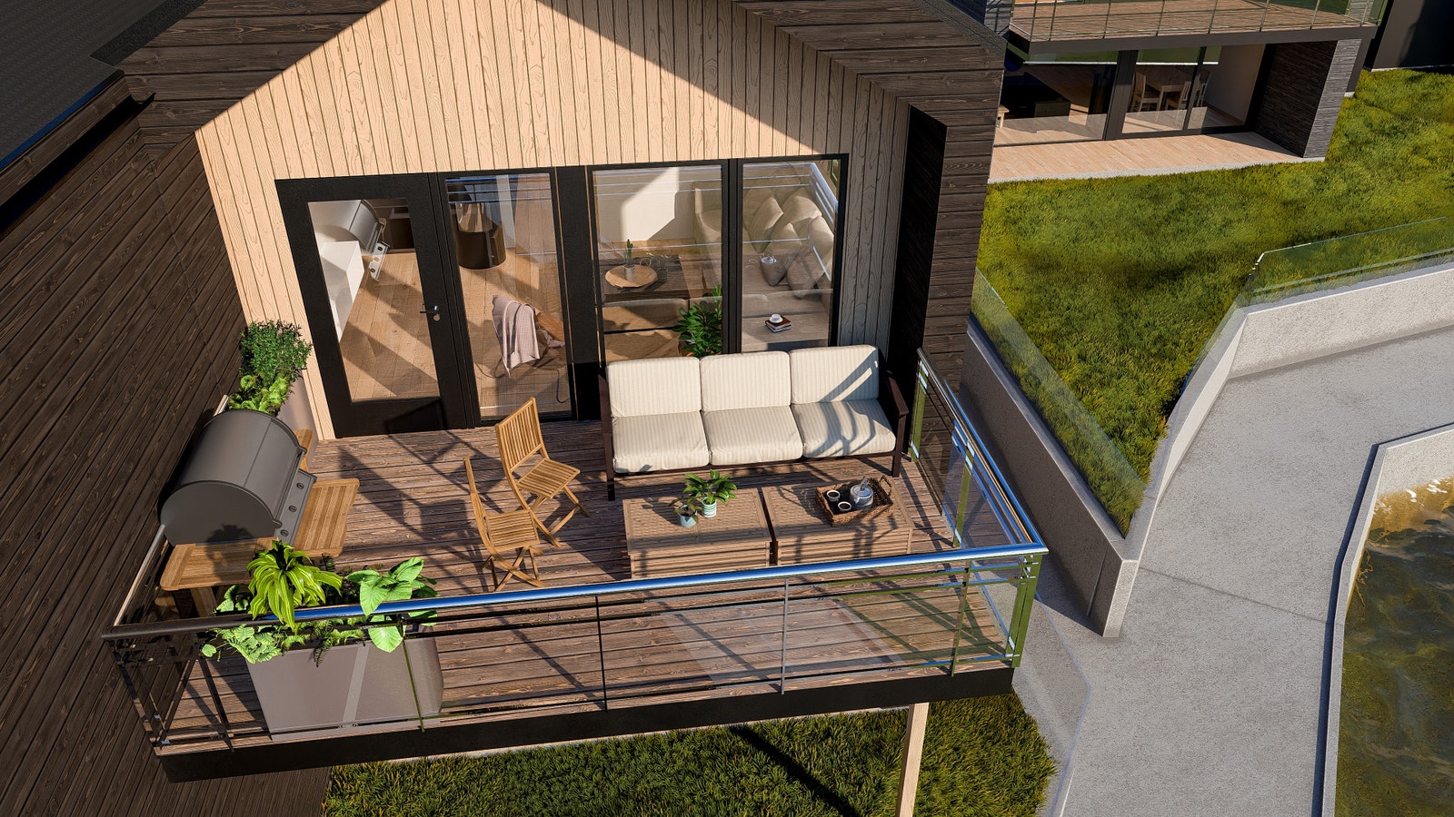 Illustrasjon av vertikaldelt bolig på tomt nr. 10 Galleribilde