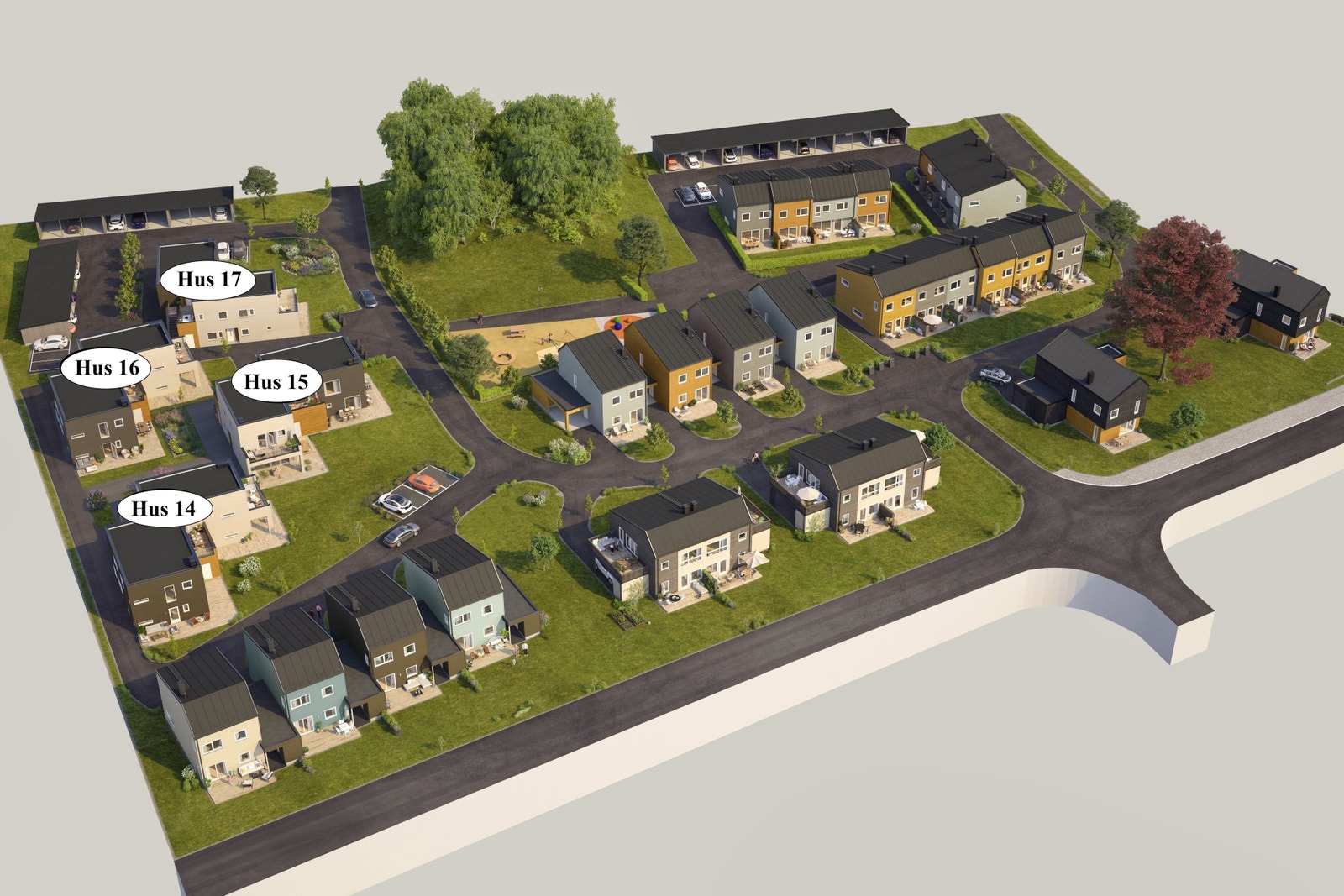 Oversiktsbilde av prosjektet på Lillejordet. Galleribilde