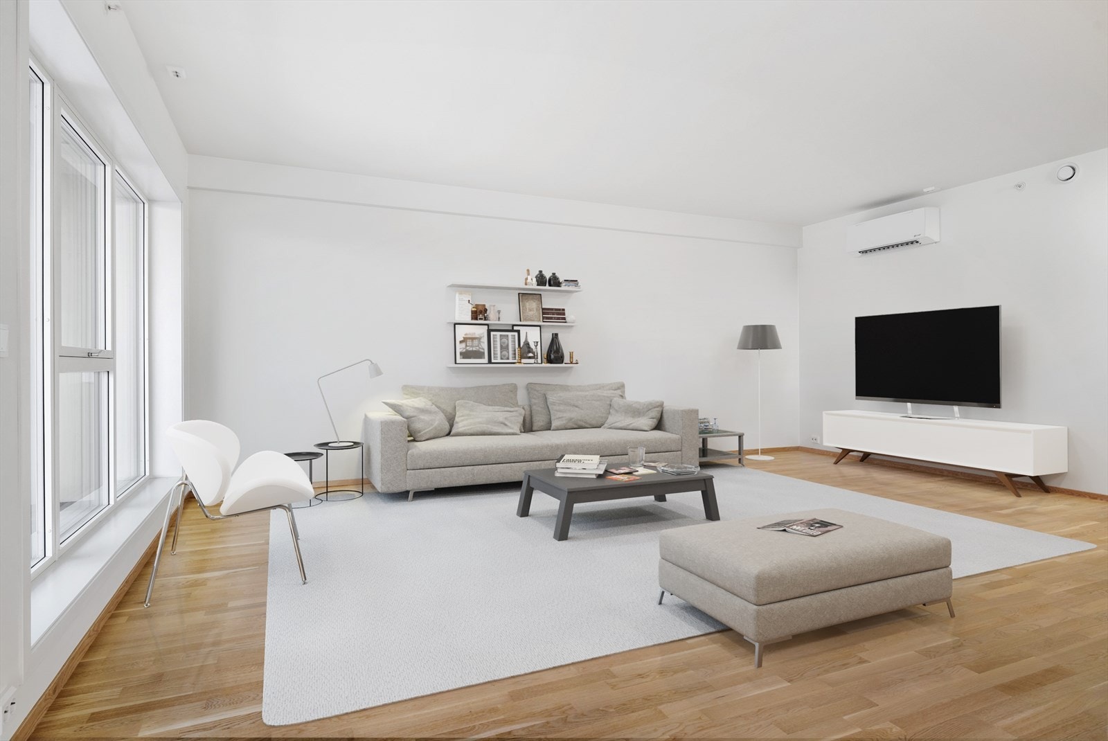 Stue med digital styling. Galleribilde