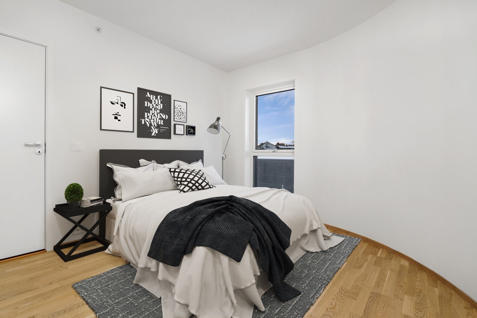 Soverom 2 med digital styling. (bildene er tatt i leiligheten over) Galleribilde