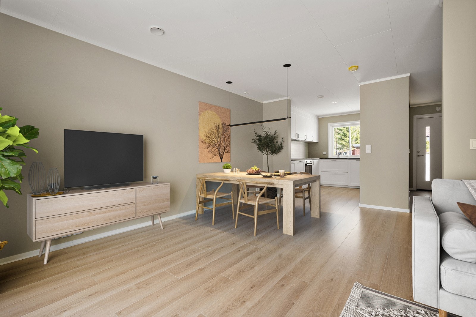 Stue/kjøkken i åpen løsning Galleribilde