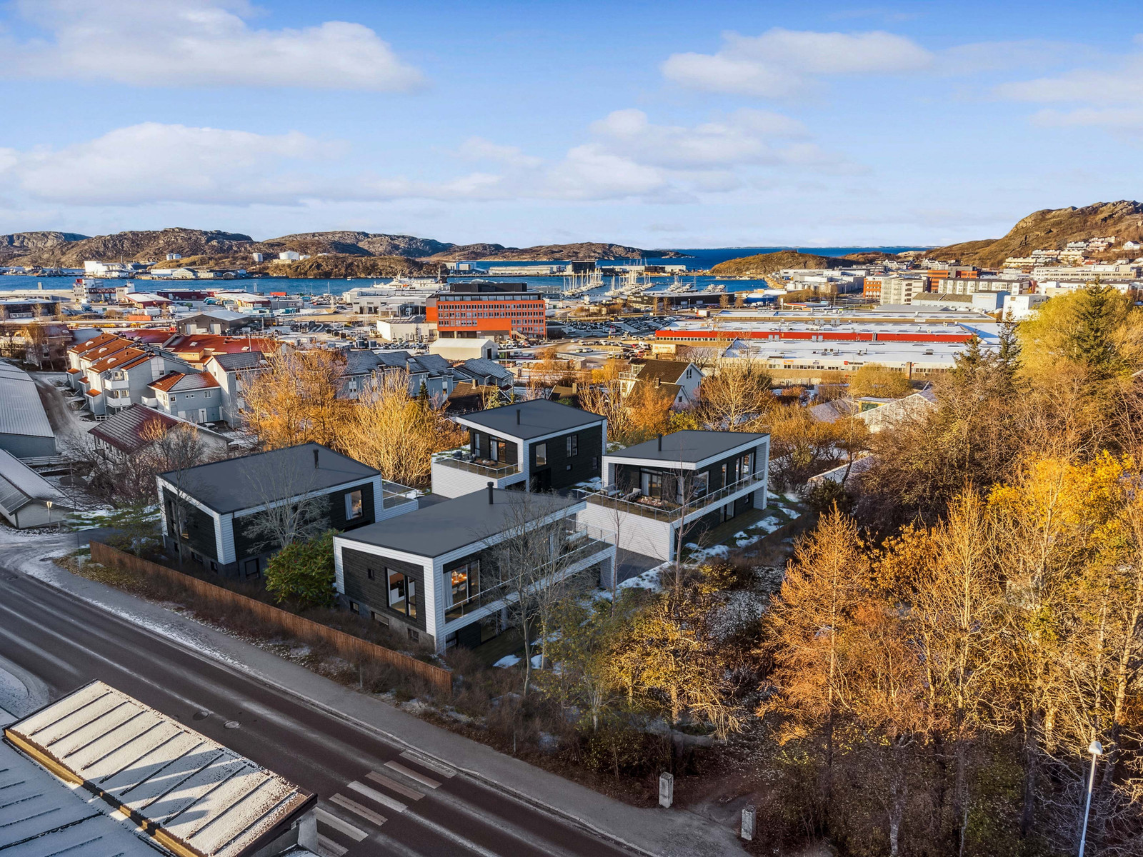 Hus 1 og 3 nærmest (perspektiver kan avvike)