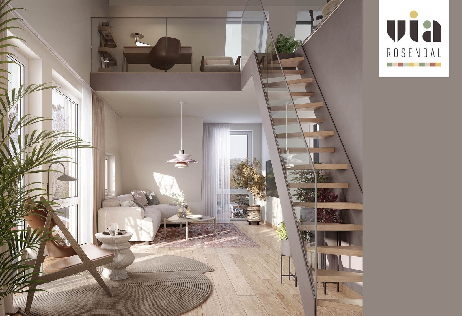 Toppleilighet over 2 plan med store vindusflater og gode løsninger | Det gjøres oppmerksom på at hemsareal/mesanin ikke er godkjent som rom for varig opphold. Galleribilde